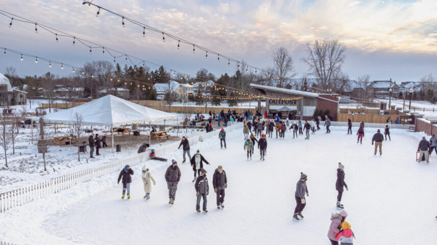 Ice skating at Pillar and Post in Niagara-on-the-Lake.