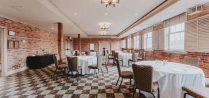 250 guest capacity in meeting room at the Pillar & Post Hotel in Niagara-on-the-Lake