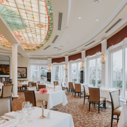 Fine dining room at Tiara Restaurant, located at Queen's Landing in Niagara-on-the-Lake