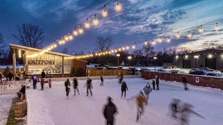 The Ice Rink in The Gardens at Pillar and Post during New Year’s Eve