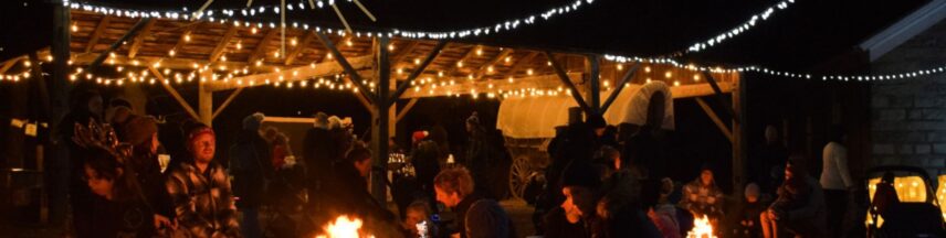 Starlight Market in Jordan Village with holiday lights and festive activities.