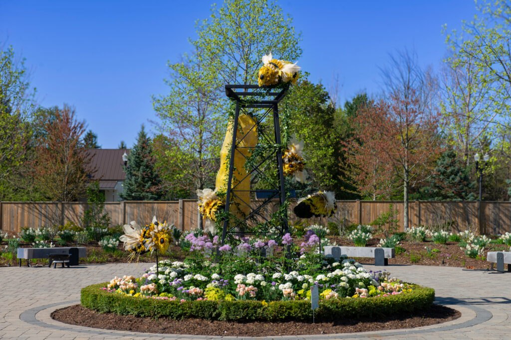 A floral installation in The Gardens at the Niagara-on-the-Lake In Bloom event.