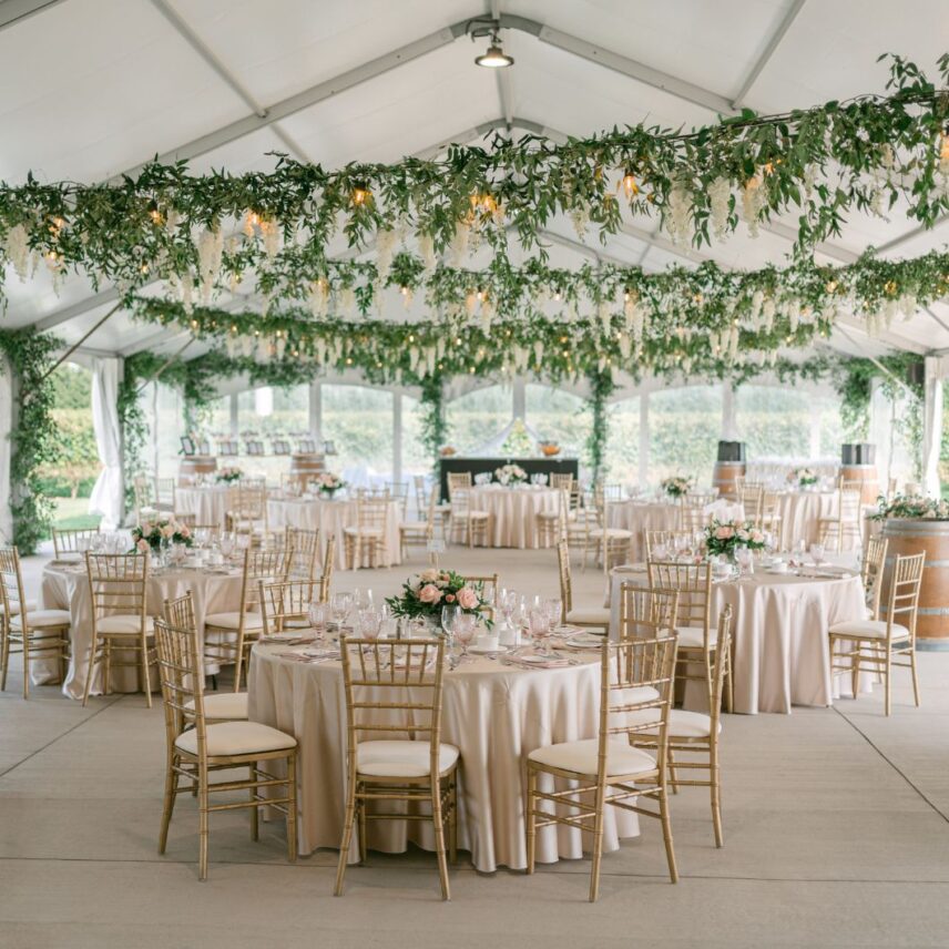 Bella Terra Vineyards wedding tent now offering a summer wedding venue sale price