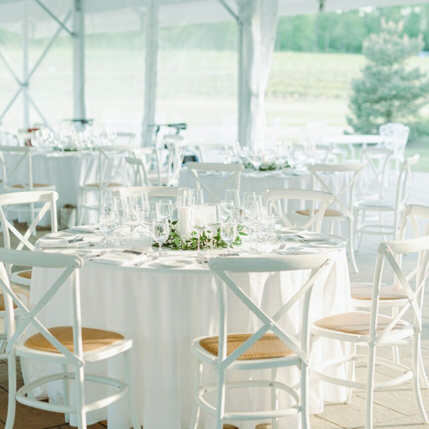 A wedding reception held at Château des Charmes in Niagara-on-the-Lake.