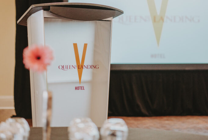 Queen’s Landing Imperial Ballroom Conference Set-up with Technology & AV Equipment