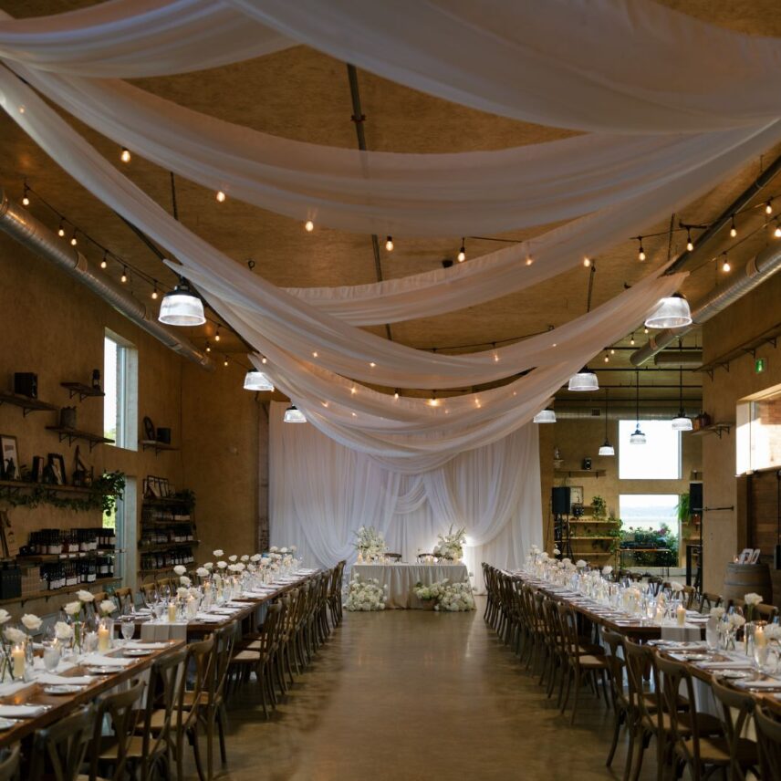 Winter Wedding reception at The Hare Wine Co. in Niagara-on-the-Lake