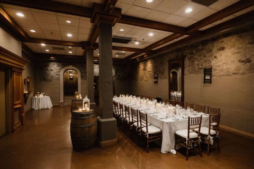 Winter wedding in Vintner’s Cellar in Jordan Village