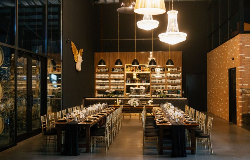 A wedding reception at AMO Estate Winery a vineyard wedding venue in Niagara on the Lake