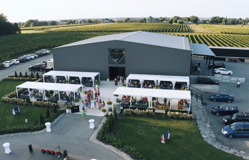 The Cabana patio an outdoor wedding venue at Amo Estate Winery in Niagara on the Lake