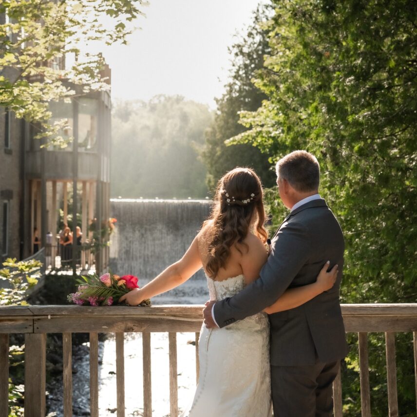 Millcroft Inn & Spa wedding venue beside Shaw’s Creek Falls for a nature-inspired wedding