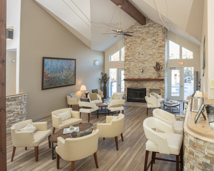 Fireside lounge at Millcroft Inn & Spa in Caledon, Ontario