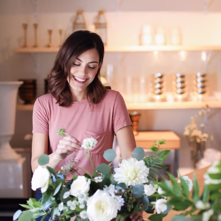 Kalin Falconer of Bloom and Co creating floral installation for Niagara-on-the-Lake In Bloom