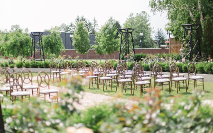La Roserie garden ceremony setting at Pillar and Post