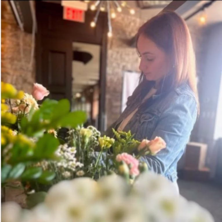 Lady Lavender Floral mother daughter team creating floral display