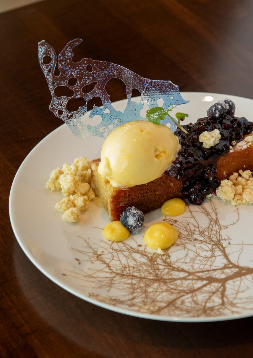 Lemon Olive Oil Cake a signature dessert served at La Regina Restaurant in Niagara-on-the-Lake.