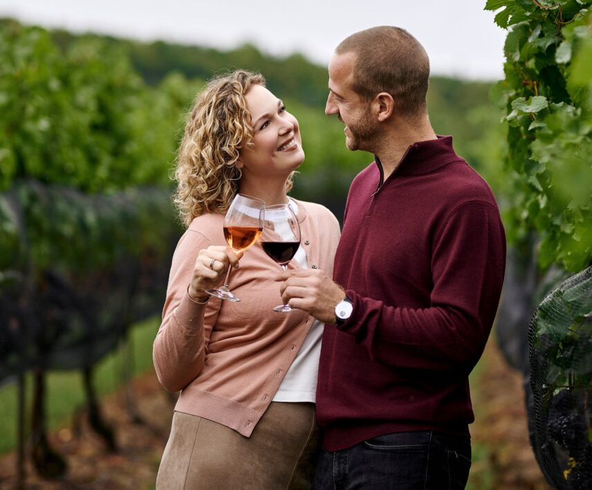 Savour a glass of wine among the vines in the Niagara Benchlands.