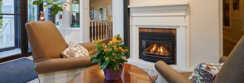 Warm up to winter by the fire at Moffat Inn in Niagara-on-the-Lake.
