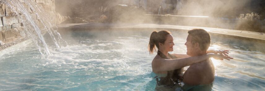 Warm up in the hot spring pools at the Millcroft Inn and Spa in Caledon.