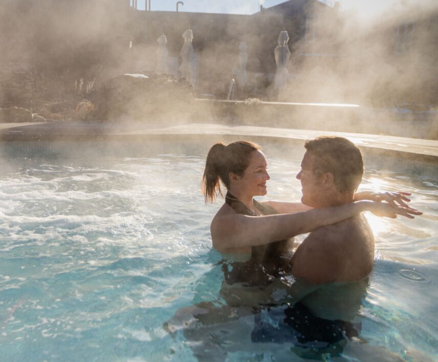 Warm up in the hot spring pools at the Millcroft Inn and Spa in Caledon.