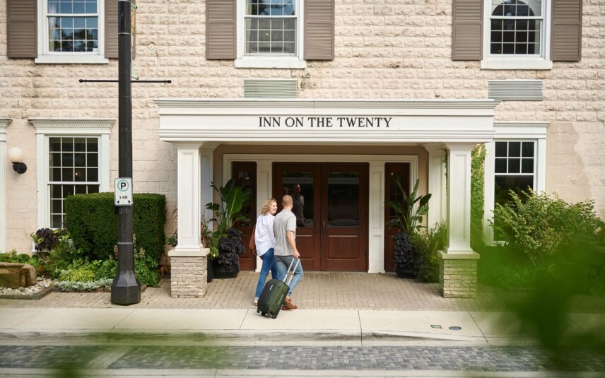 Historic Inn On The Twenty in Jordan, Ontario, now a luxury hotel in the Niagara Benchlands wine country.