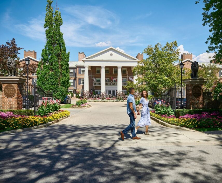 Exterior of Queen's Landing Hotel in Niagara-on-the-Lake.