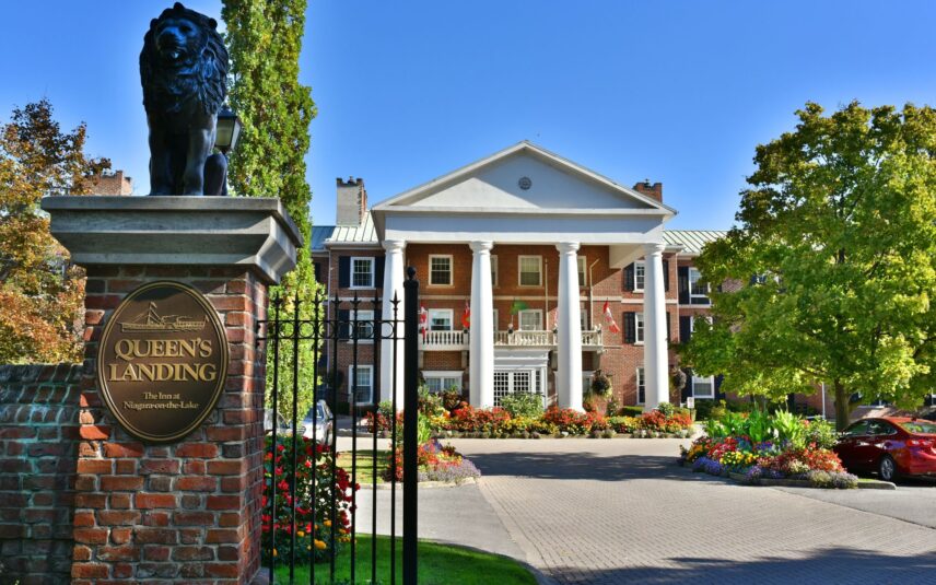 Summer exterior of Queen's Landing Hotel