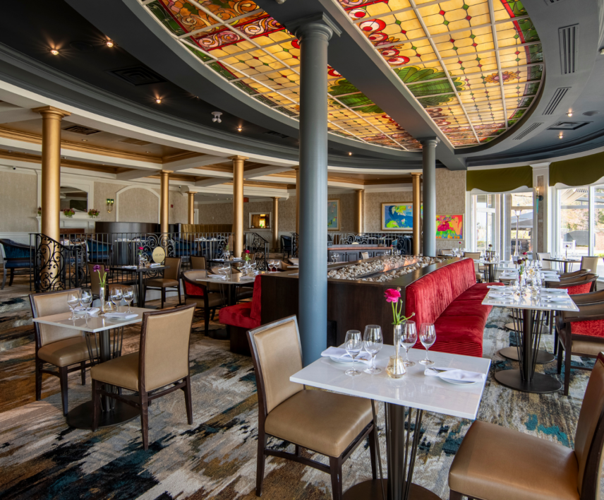 Interior of La Regina restaurant inside Queen's Landing hotel in Niagara-on-the-Lake