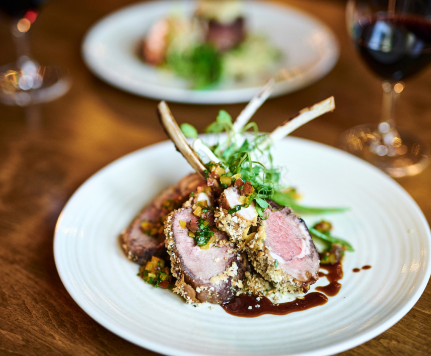 Lamb dish with Niagara wine at the Cannery Restaurant in the Pillar and Post hotel, Niagara-on-the-Lake